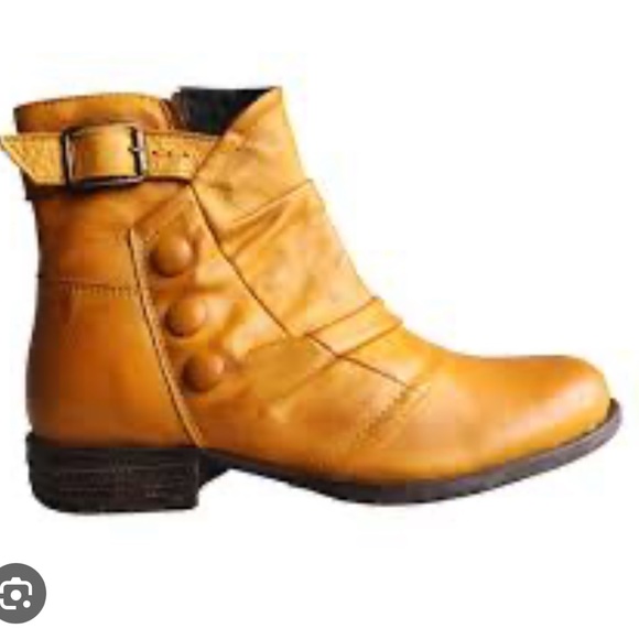 Miz Mooz Amber Ankle Boots with Buckle and Button Details - Picture 3 of 14